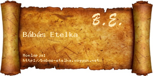Bábás Etelka névjegykártya