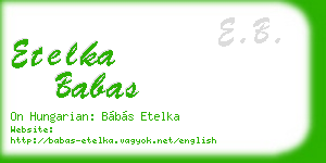 etelka babas business card