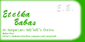 etelka babas business card